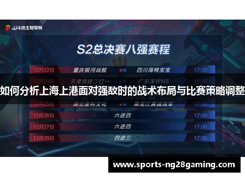 如何分析上海上港面对强敌时的战术布局与比赛策略调整 如何分析上海上港面对强敌时的战术布局与比赛策略调整